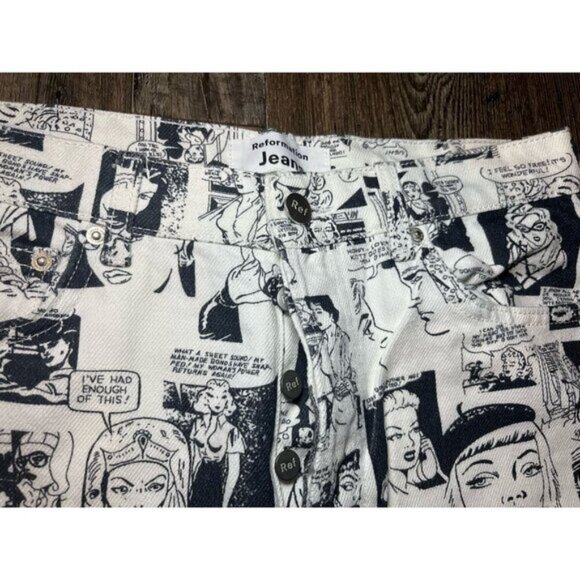 Reformation Newsprint High Rise Straight Jeans ASO Kendall Jenner Size 29 - Picture 4 of 10